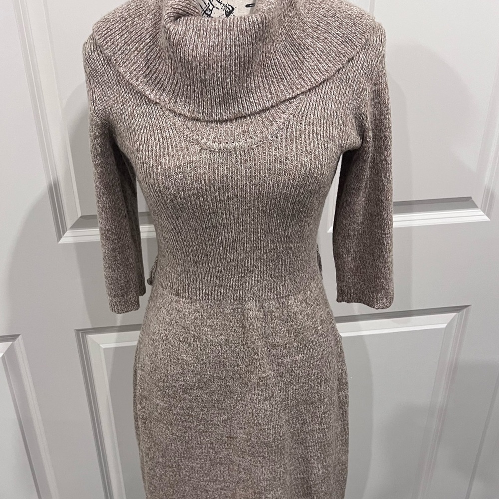 Robbie Bee Tan Cowl Neck Sweater